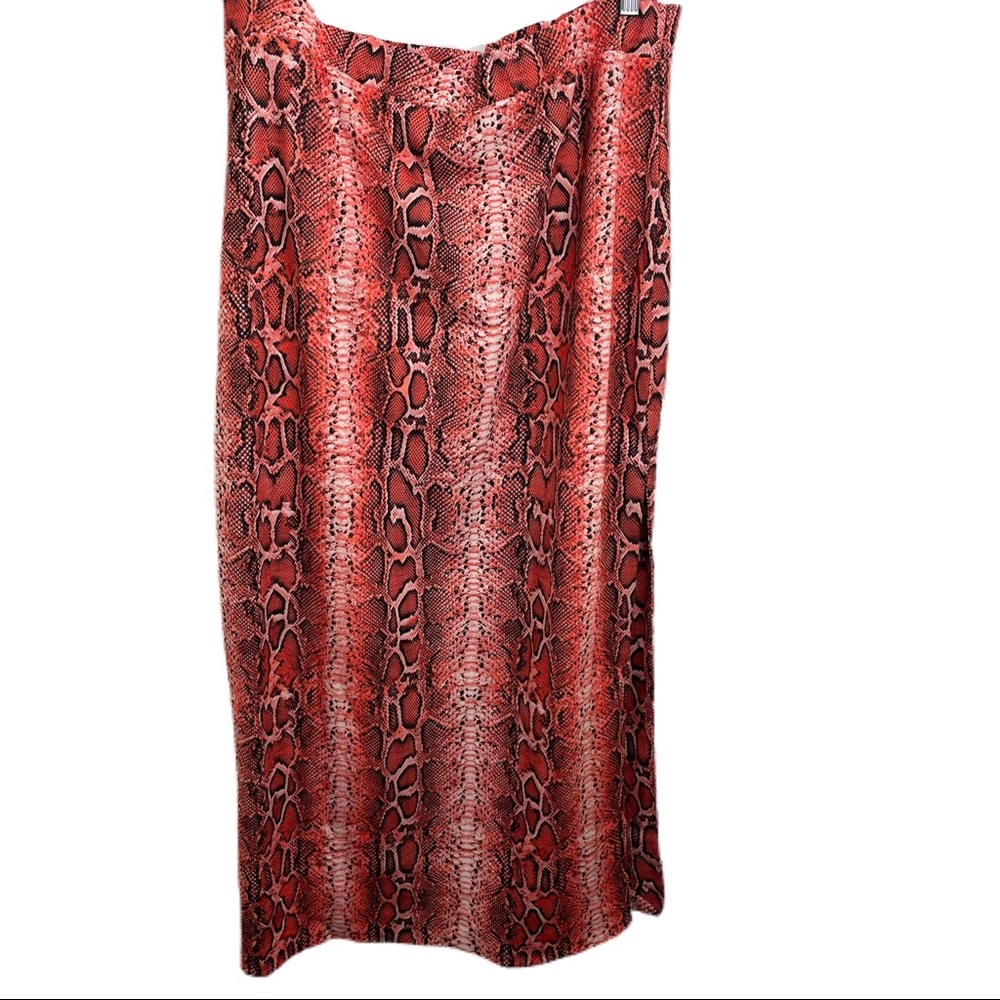 Asos Snakeskin Print Long Skirt
